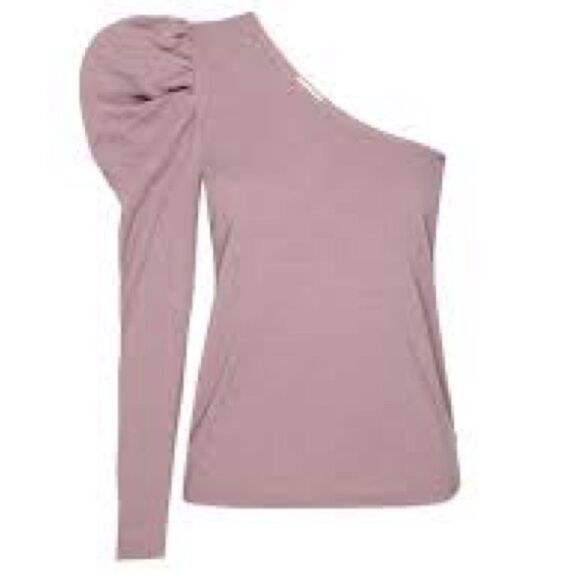 Nation LTD Sabrina One Shoulder Pink Top Size Medium - Picture 4 of 9